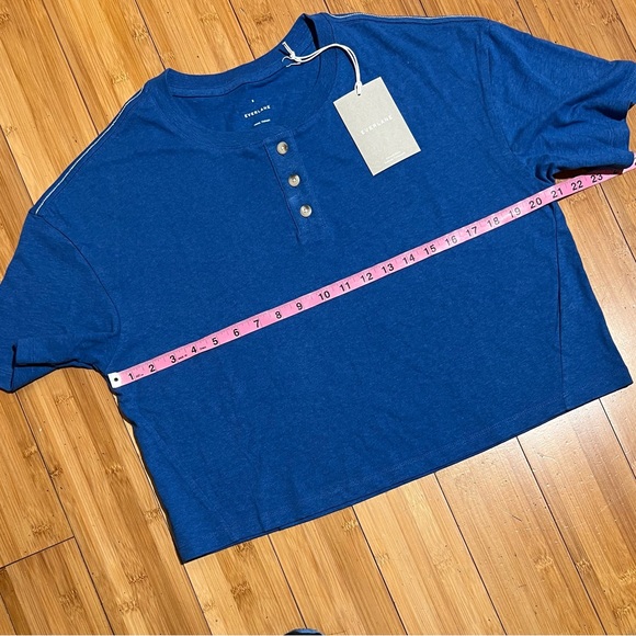 NWT Everlane The Vintage Henley Hemp Tee Deep Blue Size S - Picture 11 of 15